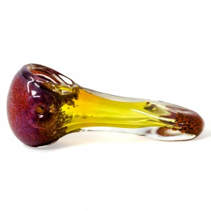 3.5" Gold Fumed Frit Head/Mouth Hand Pipe - 2Pk [RJA98]